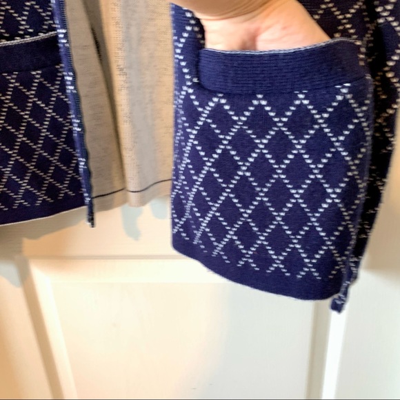 Vintage STURBRIDGE by ROOSEVELT Geometric Print Zippered Cardigan Sweate… - Picture 11 of 14